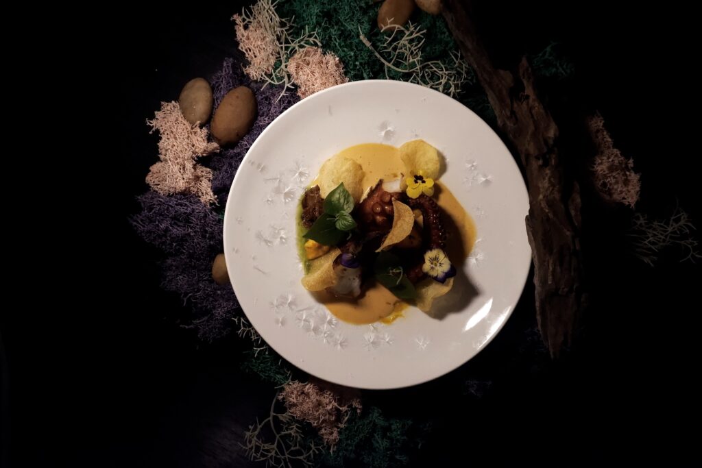 Octopus Tentacles with Bisque Emulsion